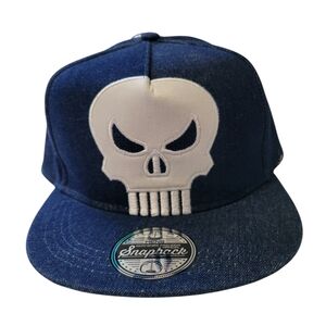 Adult Blue Snapback Cap with Skull Design Marvel "The Punisher"